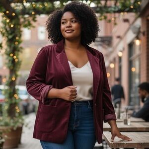 Women's Burgundy Blazer